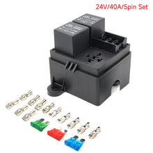 Load image into Gallery viewer, DC12V/24V Auto Car Truck 3 Way Fuse Holder Relay Holder Circuit Fuse Relay Holder 4-Pin or 5-Pin 40A 80A Relays