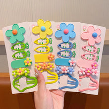 Load image into Gallery viewer, 6pcs/set Multicoloured Flower Hair Clip Bangs Hairpin Cute Cartoon Headwear Hair Styling Accessories for Children