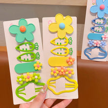 Load image into Gallery viewer, 6pcs/set Multicoloured Flower Hair Clip Bangs Hairpin Cute Cartoon Headwear Hair Styling Accessories for Children