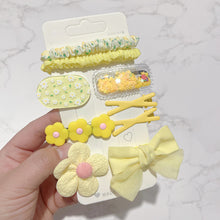 Load image into Gallery viewer, 9pcs/set Colorful Fabric Bowknot Hair Clips Hair Ties Cute Cartoon Hairpin Highly Elastic Rubber Band Headwear for Children