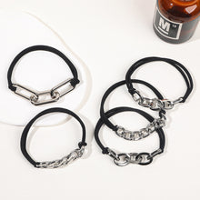 Load image into Gallery viewer, 3pcs/set Metal Chain Hair Rope Simple Versatile Durable Highly Elastic Alloy Rubber Band Hair Tie Headwear Hair Accessories