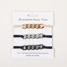 Load image into Gallery viewer, 3pcs/set Metal Chain Hair Rope Simple Versatile Durable Highly Elastic Alloy Rubber Band Hair Tie Headwear Hair Accessories