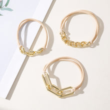 Load image into Gallery viewer, 3pcs/set Metal Chain Hair Rope Simple Versatile Durable Highly Elastic Alloy Rubber Band Hair Tie Headwear Hair Accessories