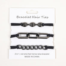 Load image into Gallery viewer, 3pcs/set Metal Chain Hair Rope Simple Versatile Durable Highly Elastic Alloy Rubber Band Hair Tie Headwear Hair Accessories