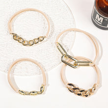 Load image into Gallery viewer, 3pcs/set Metal Chain Hair Rope Simple Versatile Durable Highly Elastic Alloy Rubber Band Hair Tie Headwear Hair Accessories