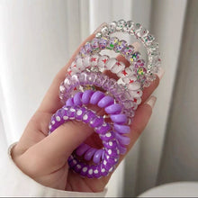 Load image into Gallery viewer, 6pcs/set Gradient Telephone Wire Hair Tie Seamless Versatile Translucent Rubber Band Headwear Hair Accessories for Women