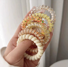 Load image into Gallery viewer, 6pcs/set Gradient Telephone Wire Hair Tie Seamless Versatile Translucent Rubber Band Headwear Hair Accessories for Women