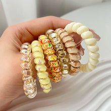 Load image into Gallery viewer, 6pcs/set Gradient Telephone Wire Hair Tie Seamless Versatile Translucent Rubber Band Headwear Hair Accessories for Women