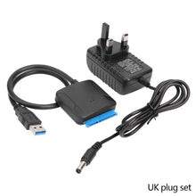 Load image into Gallery viewer, SATA to USB 3.0 Adapter Cable for 3.5/2.5 Inch SSD HDD SATA III Hard Drive Disk Converter Support UASP with 12V Power Adapter