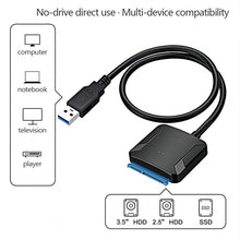 Load image into Gallery viewer, SATA to USB 3.0 Adapter Cable for 3.5/2.5 Inch SSD HDD SATA III Hard Drive Disk Converter Support UASP with 12V Power Adapter