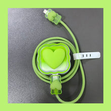 Load image into Gallery viewer, 4 in 1 Love Heart Charger Cable Protector Case For iPhone 15 14 11 16 18w 20w Charging Head Protective Cover Winder Accessories