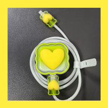 Load image into Gallery viewer, 4 in 1 Love Heart Charger Cable Protector Case For iPhone 15 14 11 16 18w 20w Charging Head Protective Cover Winder Accessories