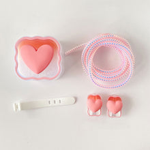 Load image into Gallery viewer, 4 in 1 Love Heart Charger Cable Protector Case For iPhone 15 14 11 16 18w 20w Charging Head Protective Cover Winder Accessories