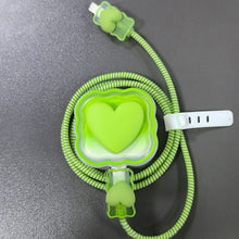 Load image into Gallery viewer, 4 in 1 Love Heart Charger Cable Protector Case For iPhone 15 14 11 16 18w 20w Charging Head Protective Cover Winder Accessories