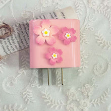 Load image into Gallery viewer, 3D Pink Flower Cable Charger Protector Cover For Iphone 11 15 14 13 Pro Max 18W 20W Charger 2024 New Data Line Protective Sleeve