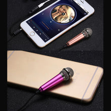 Load image into Gallery viewer, Portable 3.5mm Stereo Studio Mic KTV Karaoke Mini Microphone For Smart Phone Laptop PC Desktop Handheld Audio Microphone