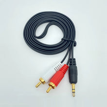 Load image into Gallery viewer, 3.5mm to 2 RCA audio Video cable Y Splitter cable for PC DVD Computer TV Recorder Speakers