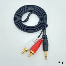 Load image into Gallery viewer, 3.5mm to 2 RCA audio Video cable Y Splitter cable for PC DVD Computer TV Recorder Speakers