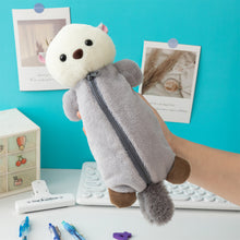 Load image into Gallery viewer, Cartoon Soft Pencil Pouch Pen Bag Makeup Pouch Plush Sea Otter Pencil Case Portable Pen Marker Holder School Supplies
