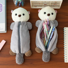 Load image into Gallery viewer, Cartoon Soft Pencil Pouch Pen Bag Makeup Pouch Plush Sea Otter Pencil Case Portable Pen Marker Holder School Supplies