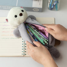 Load image into Gallery viewer, Cartoon Soft Pencil Pouch Pen Bag Makeup Pouch Plush Sea Otter Pencil Case Portable Pen Marker Holder School Supplies
