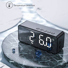 Load image into Gallery viewer, G50 Wireless Bluetooth Speaker with FM Mini Card Mirror Alarm Clock Audio Stall Receiving K Voice Prompt