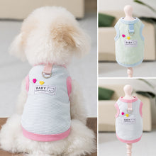 Load image into Gallery viewer, Spring and Autumn Dog Clothes Teddy Classic Striped Vest Bichon Leashable T-Shirt Yorkie Cool Pullover Pet Supplies