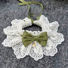 Load image into Gallery viewer, Lace Bowknot Pearl Collar Cat Dog Neckerchief Pet Cats Kitten Dog Puppy String Bib Necklace Necktie Neck Strap Scarf Accessories