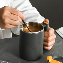 Load image into Gallery viewer, Portable Double-layer Anti-scalding Coffee Mug 304 Stainless Steel Water Cup with Handle and Cover Leak-proof Thermos Cups Mugs