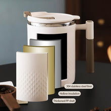 Load image into Gallery viewer, Portable Double-layer Anti-scalding Coffee Mug 304 Stainless Steel Water Cup with Handle and Cover Leak-proof Thermos Cups Mugs