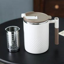 Load image into Gallery viewer, Portable Double-layer Anti-scalding Coffee Mug 304 Stainless Steel Water Cup with Handle and Cover Leak-proof Thermos Cups Mugs
