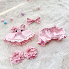 Load image into Gallery viewer, Miniature Pink Piggy Dress Set for 17cm Labubu Dolls Cute DIY Doll Clothes Fashion Accessories Lovely Outfit Gifts for Girls Friends