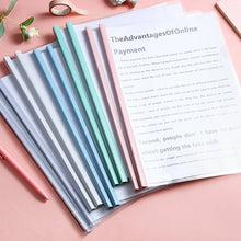 Load image into Gallery viewer, 10PCS/Set A4 Transparent Folder Thickened Plastic Folder File Waterproof Test Paper Storage Bag Office Document Classification Stationery