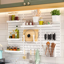 Load image into Gallery viewer, Punch-Free DIY Wall Hole Hang Pegboard Board Panels Storage Splicable Rack Wall Organizer Shelves For Kitchen Dormitory Room Home Decoration