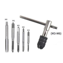 Load image into Gallery viewer, T-type M3-M8 6PCS/Set Hand Tap Wrench Set Screw Thread Plug T-shaped Tool Threading tool Hardware Tap Wrench Maintenance Service Tool