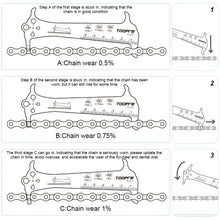 Load image into Gallery viewer, 1PC Multi-Functional Bicycle Chain Measuring Ruler Chain Wear Detection Tool Length Diameter Test Calipers