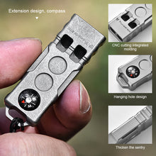 Load image into Gallery viewer, 2-IN-1 Outdoor Adventure High-Decibel Titanium Explosive Whistle EDC Extended Design Compass With Hanging Holes