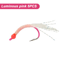 Load image into Gallery viewer, 5PCS Sea Fishing Fluorescent Yellow Fish Hooks Without Barrier Barbs Designed Night Fishing Gear Supplies