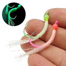 Load image into Gallery viewer, 5PCS Sea Fishing Fluorescent Yellow Fish Hooks Without Barrier Barbs Designed Night Fishing Gear Supplies