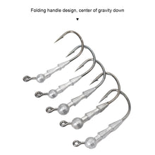 Load image into Gallery viewer, 5PCS Lure Fire Basto Hooks Lightweight Micro Reinforcement Lead Head Hook Black Pit Lure Fishhook