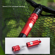 Load image into Gallery viewer, 8MM Universal Aluminum Alloy Landing Net Connector Push-Button Release Landing Net Anti-Spin Adapter Fishing Accessories