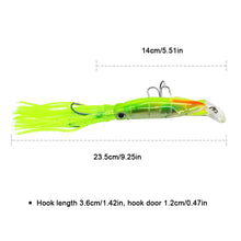 Load image into Gallery viewer, 1PC 14CM/40G Lure Bait With Whiskers Treble Hook Design Sea Fishing Octopus Long Casting Bait Fishing Tackle Accessory