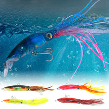 Load image into Gallery viewer, 1PC 14CM/40G Lure Bait With Whiskers Treble Hook Design Sea Fishing Octopus Long Casting Bait Fishing Tackle Accessory