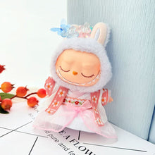 Load image into Gallery viewer, Hanfu Set Suitable for 17cm Labubu Doll Clothes Elegant Mini Dress with Delicate Ribbons Cute Decorative Dolls Mini Fashion Accessories
