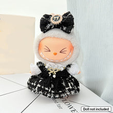 Load image into Gallery viewer, Luxurious Dress Set for 17cm Labubu Dolls with Gold Thread Embellished Mini Dress and Pearl Accessories Dolls' Elegant Outfits
