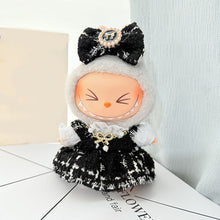 Load image into Gallery viewer, Luxurious Dress Set for 17cm Labubu Dolls with Gold Thread Embellished Mini Dress and Pearl Accessories Dolls' Elegant Outfits
