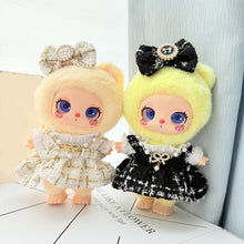 Load image into Gallery viewer, Luxurious Dress Set for 17cm Labubu Dolls with Gold Thread Embellished Mini Dress and Pearl Accessories Dolls' Elegant Outfits