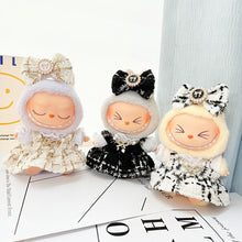 Load image into Gallery viewer, Luxurious Dress Set for 17cm Labubu Dolls with Gold Thread Embellished Mini Dress and Pearl Accessories Dolls' Elegant Outfits