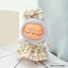 Load image into Gallery viewer, Luxurious Dress Set for 17cm Labubu Dolls with Gold Thread Embellished Mini Dress and Pearl Accessories Dolls' Elegant Outfits