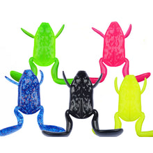 Load image into Gallery viewer, 1PC Lure Topwater Kicking Frog Simulation TPE Frog Bait Long Cast Surface Black Pit Wild Fishing Fake Bait